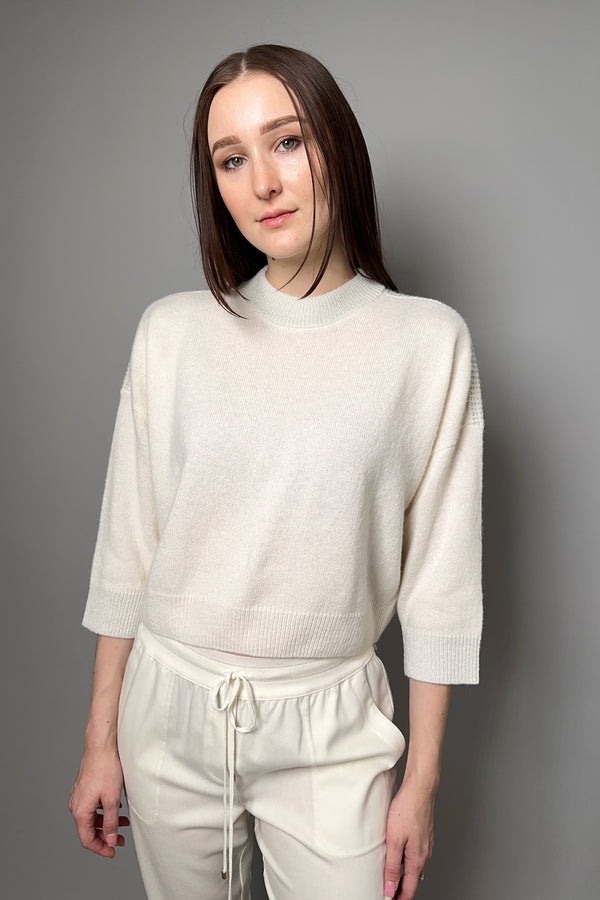 Peserico Knit Sweater with Subtle Sparkle in Ivory