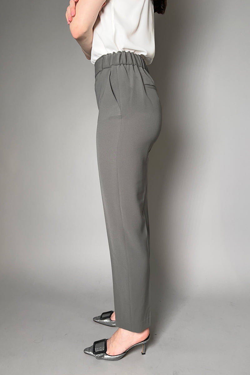 Antonelli Sidro Crepe Pull on Pants in Grey Taupe - Ashia Mode - Vancouver