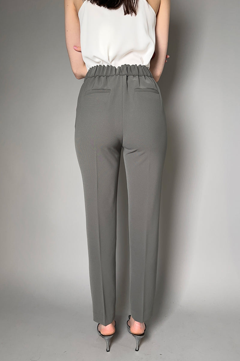 Antonelli Sidro Crepe Pull on Pants in Grey Taupe - Ashia Mode - Vancouver