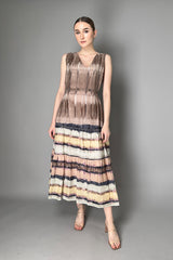 Peserico Long Cotton Watercolor Effect Dress