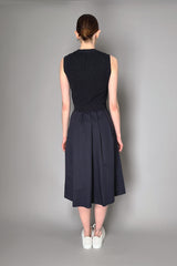 Peserico Layer Effect Dress with Brilliant Beading in Navy