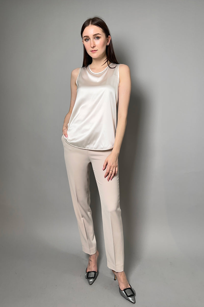 Antonelli Sidro Crepe Pull on Pants in Blush Taupe