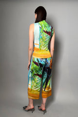 Pleats Please Tropical Winter Pants in Blue  - Ashia Mode - Vancouver , BC
