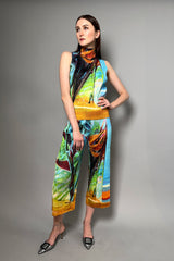 Pleats Please Tropical Winter Pants in Blue  - Ashia Mode - Vancouver , BC