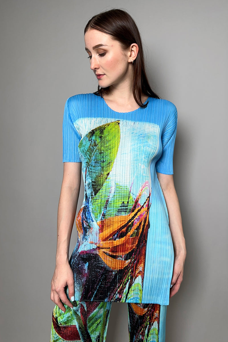 Pleats Please Issey Miyake Tropical Winter Tunic in Blue – Ashia 