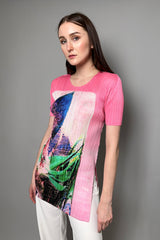 Pleats Please Tropical Winter Tunic in Pink - Ashia Mode - Vancouver, BC