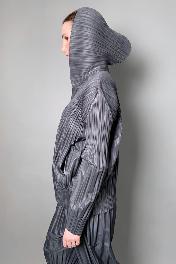 Pleats Please Fluffy Basics Hooded Jacket in Dark Grey - Ashia Mode – Vancouver, BC