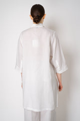 Peserico 3/4 Sleeve Linen Tunic with Slit Sides in White Vancouver. Shop online or in store