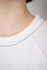 Peserico A-line Cotton Short Sleeve T-Shirt with Layered Chiffon Exterior in White Vancouver. Shop Online or in Store.