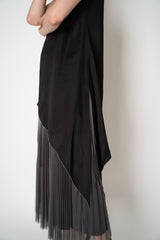 Peserico Asymmetric Hem Satin Camisole with Filo Diamante Straps in Black Vancouver. Shop Online or in Store.