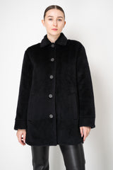 Peserico Brushed Alpaca Down Padded Coat in Black Vancouver. Shop Online or in Store.