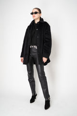 Peserico Brushed Alpaca Down Padded Coat in Black Vancouver. Shop Online or in Store.