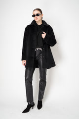 Peserico Brushed Alpaca Down Padded Coat in Black Vancouver. Shop Online or in Store.