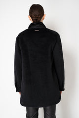 Peserico Brushed Alpaca Down Padded Coat in Black Vancouver. Shop Online or in Store.