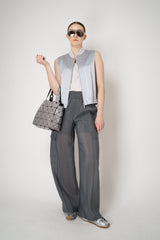 Peserico Cotton Blend Metallic Vest in Silver Blue Vancouver. Shop Online or in Store.