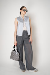 Peserico Cotton Blend Metallic Vest in Silver Blue Vancouver. Shop Online or in Store.