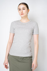 Peserico Cotton Jersey Short Sleeve Crew Neck Top in Grey Vancouver. Shop Online or in Store.