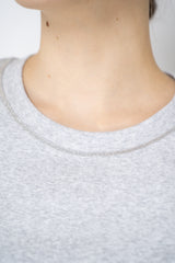 Peserico Cotton Jersey Short Sleeve Crew Neck Top in Grey Vancouver. Shop Online or in Store.