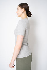 Peserico Cotton Jersey Short Sleeve Crew Neck Top in Grey Vancouver. Shop Online or in Store.