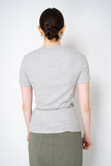 Peserico Cotton Jersey Short Sleeve Crew Neck Top in Grey Vancouver. Shop Online or in Store.