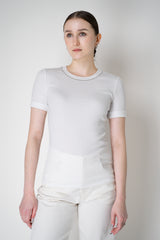 Peserico Cotton Jersey Short Sleeve Crew Neck Top in White Vancouver. Shop Online or in Store.