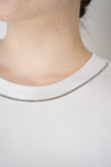 Peserico Cotton Jersey Short Sleeve Crew Neck Top in White Vancouver. Shop Online or in Store.