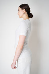 Peserico Cotton Jersey Short Sleeve Crew Neck Top in White Vancouver. Shop Online or in Store.