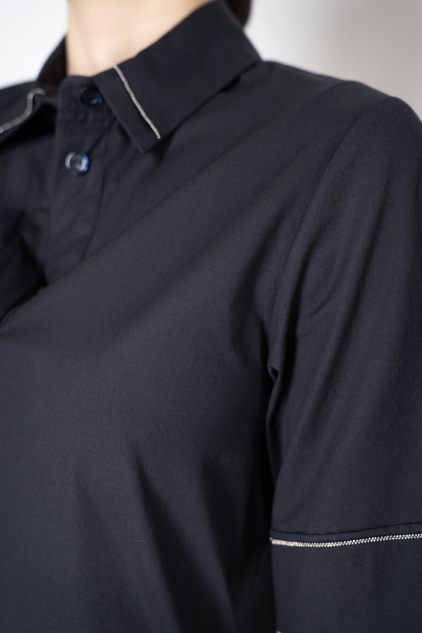 Peserico Cotton Poplin Shirt Dress in Navy Vancouver. Shop Online or in Store