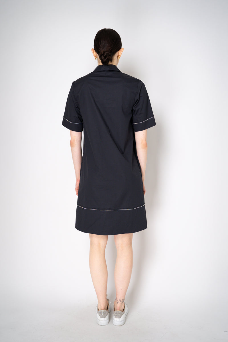 Peserico Cotton Poplin Shirt Dress in Navy Vancouver. Shop Online or in Store