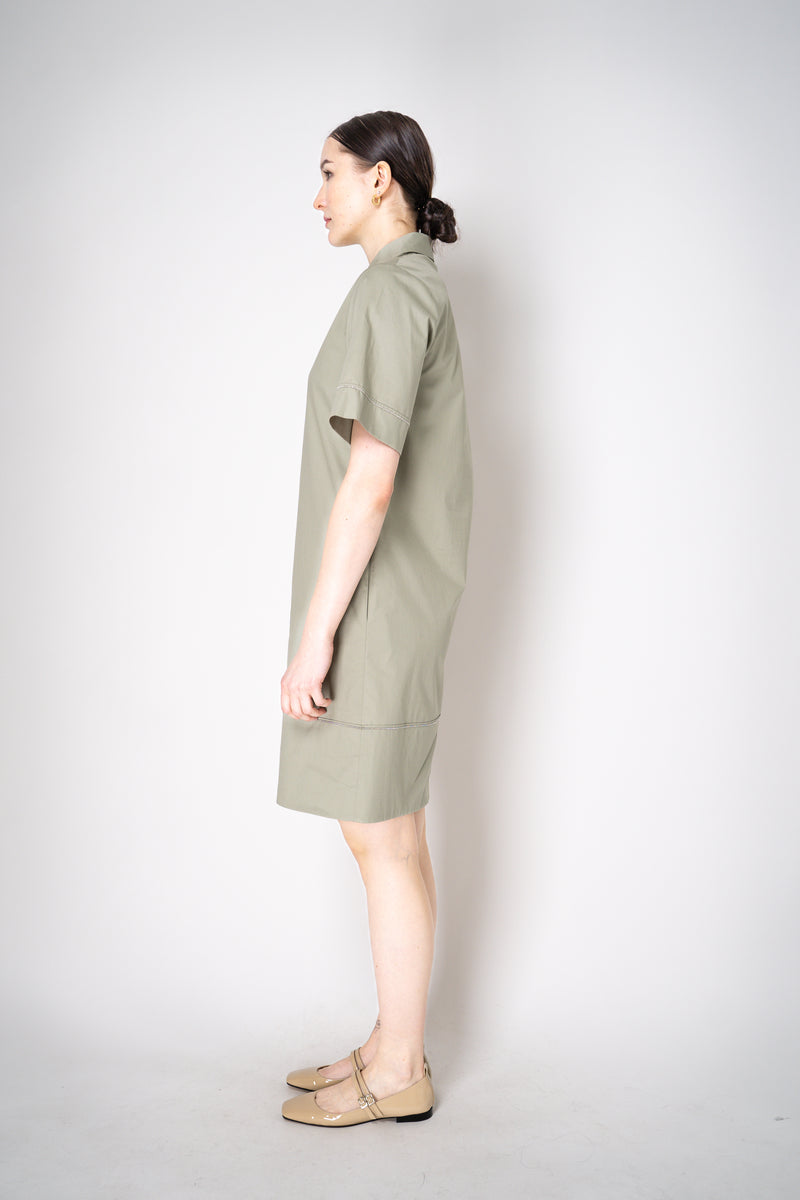 Peserico Cotton Poplin Shirt Dress in Sage Green Vancouver. Shop Online or in Store