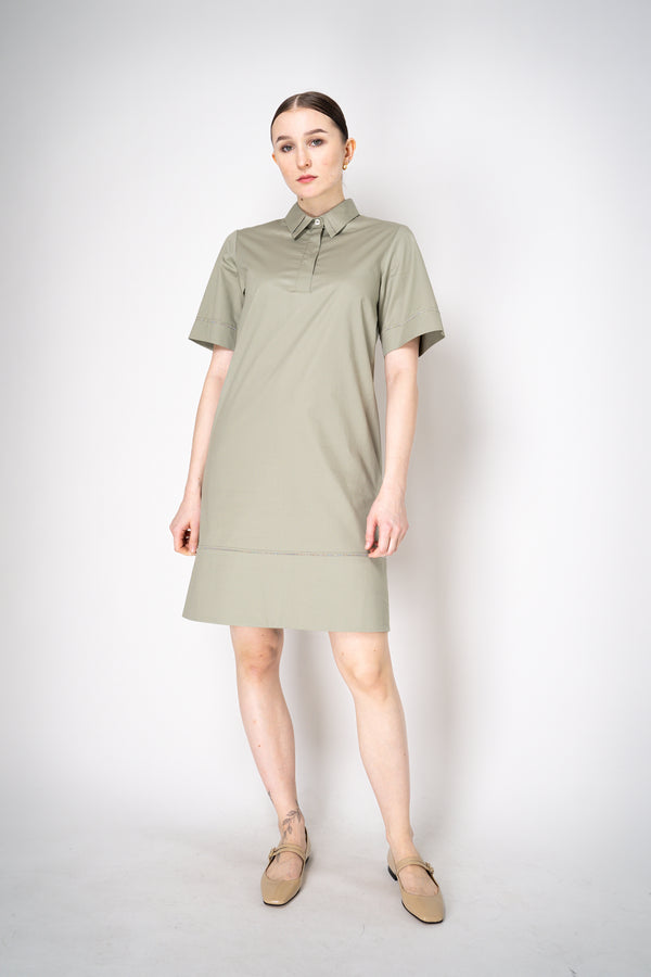 Peserico Cotton Poplin Shirt Dress in Sage Green Vancouver. Shop Online or in Store