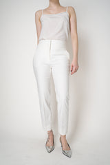 Peserico Cotton Tapered Leg Trousers in White Vancouver. Shop Online or in Store.