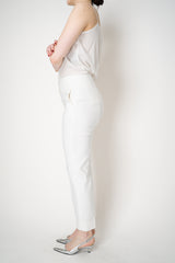 Peserico Cotton Tapered Leg Trousers in White Vancouver. Shop Online or in Store.