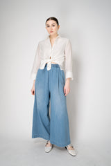 Peserico Cotton Voile Button-Up Blouse in White Vancouver. Shop Online or in Store