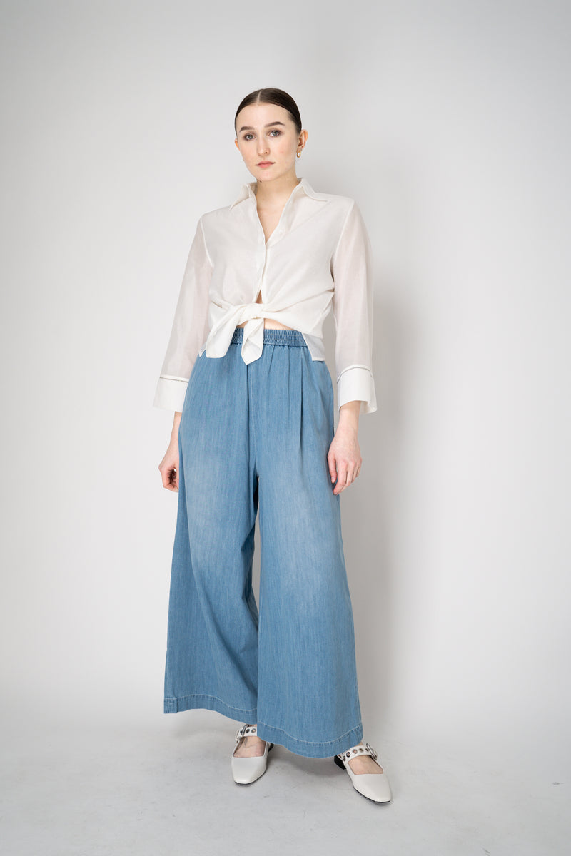 Peserico Cotton Voile Button-Up Blouse in White Vancouver. Shop Online or in Store