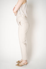 Peserico Cropped Cotton Tapered Trousers in Rose Beige Vancouver. Shop Online or in Store.