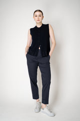 Peserico Cropped Cotton Tapered Trousers with Brilliant Details Down the Leg in Navy Vancouver. Shop Online or in Store.