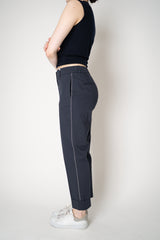 Peserico Cropped Cotton Tapered Trousers with Brilliant Details Down the Leg in Navy Vancouver. Shop Online or in Store.