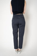 Peserico Cropped Cotton Tapered Trousers with Brilliant Details Down the Leg in Navy Vancouver. Shop Online or in Store.