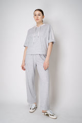 Peserico Dropped Shoulder Cotton Hooded Pullover in Grey Melange Vancouver. Shop Online or in Store.