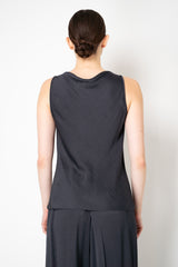 Peserico Fluid Crepe Cowl Neck Sleeveless Top in Anthracite