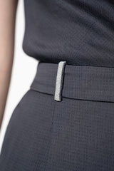 Peserico Fluid Crepe Pleated Suiting Trousers in Anthracite