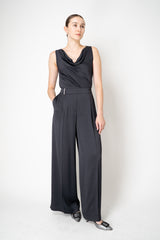 Peserico Fluid Crepe Pleated Suiting Trousers in Anthracite