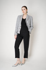 Peserico Fluid Rayon Pull-On Style Trousers with Brilliant Beading Details Down the Leg in Black Vancouver. Shop Online or in Store.