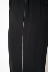 Peserico Fluid Rayon Pull-On Style Trousers with Brilliant Beading Details Down the Leg in Black Vancouver. Shop Online or in Store.