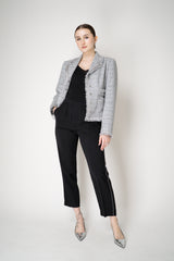 Peserico Fluid Rayon Pull-On Style Trousers with Brilliant Beading Details Down the Leg in Black Vancouver. Shop Online or in Store.