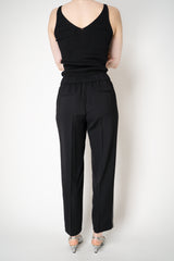 Peserico Fluid Rayon Pull-On Style Trousers with Brilliant Beading Details Down the Leg in Black Vancouver. Shop Online or in Store.