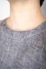 Peserico Halter Maxi Dress with Tiered Construction in Chambray Vancouver. Shop Online or in Store.