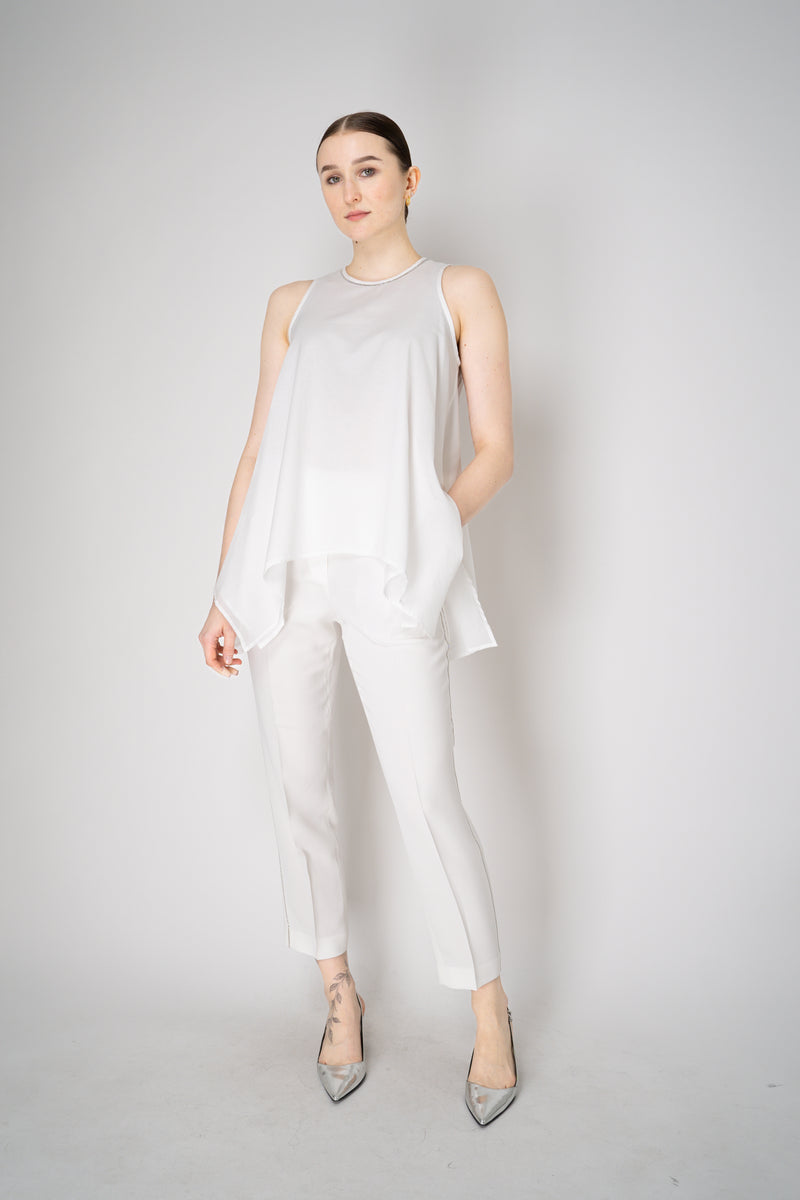 Peserico Handkerchief Hem Cotton Voile Top in White Vancouver. Shop Online or in Store