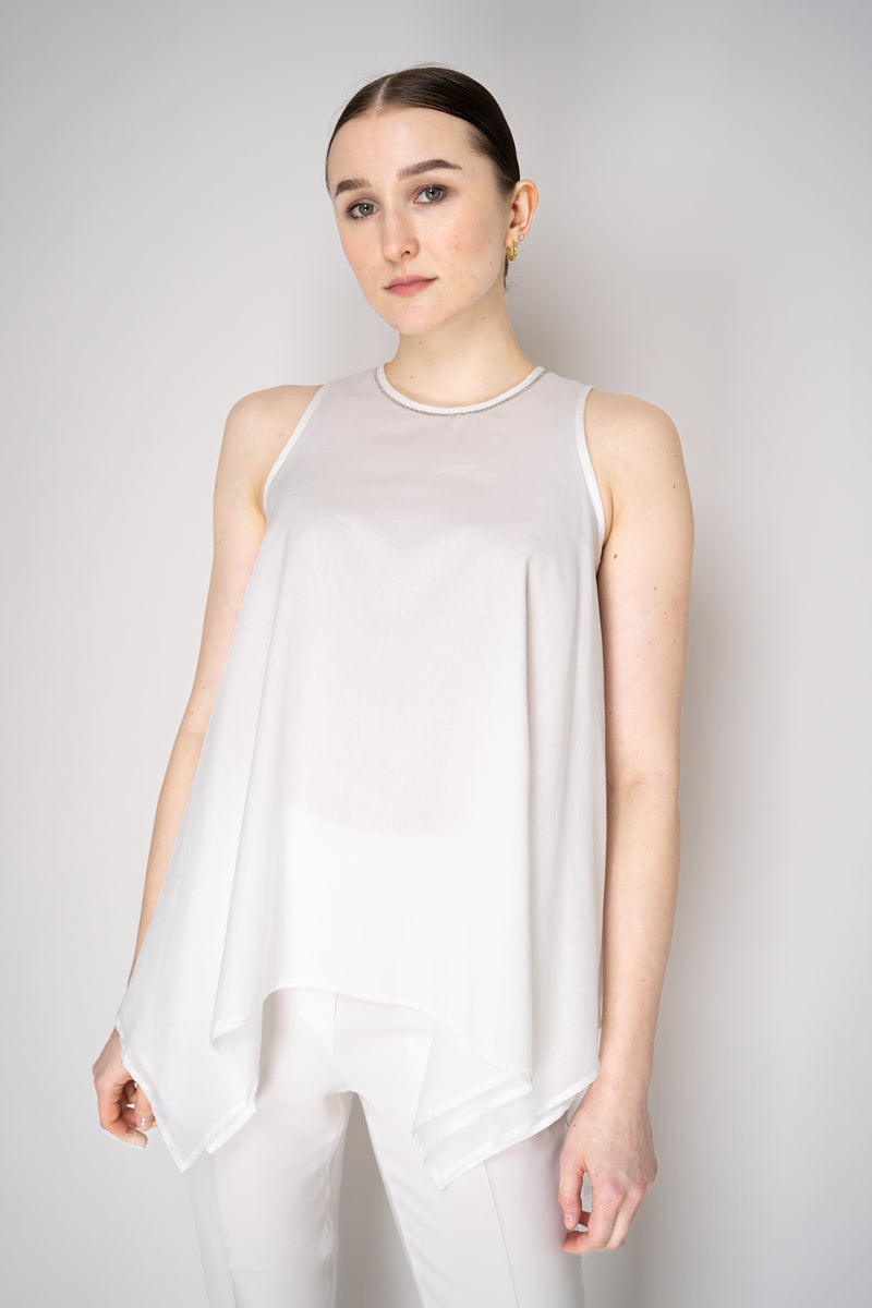 Peserico Handkerchief Hem Cotton Voile Top in White Vancouver. Shop Online or in Store